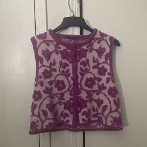 Zara Floral Sleeveless Knit Vest